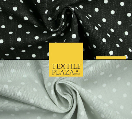 100% Cotton Canvas Small Spot Polka Dot Fabric Upholstery Craft Bag Material 56"