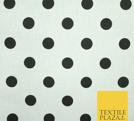 100% Cotton Canvas Large Spot Polka Dot Fabric Upholstery Craft Bag Material 56"