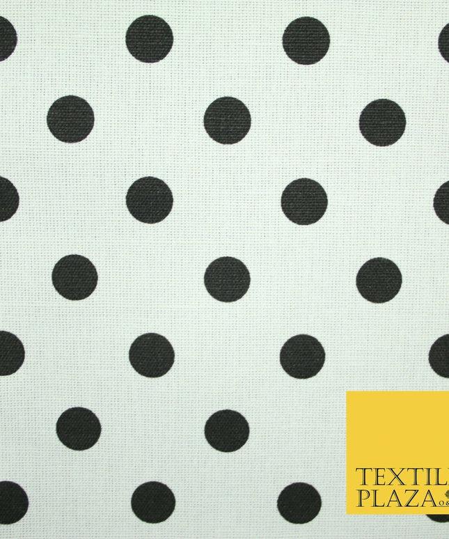 100% Cotton Canvas Large Spot Polka Dot Fabric Upholstery Craft Bag Material 56"