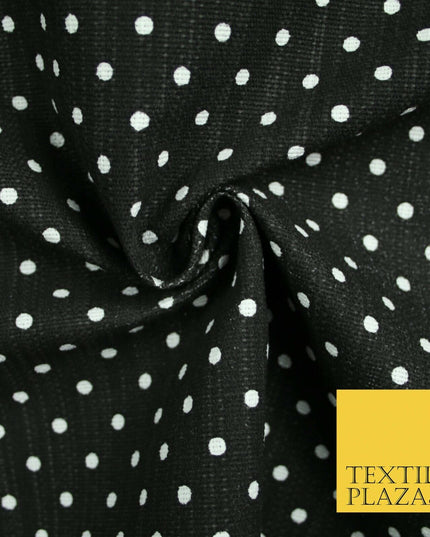 100% Cotton Canvas Small Spot Polka Dot Fabric Upholstery Craft Bag Material 56"