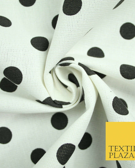 100% Cotton Canvas Large Spot Polka Dot Fabric Upholstery Craft Bag Material 56"