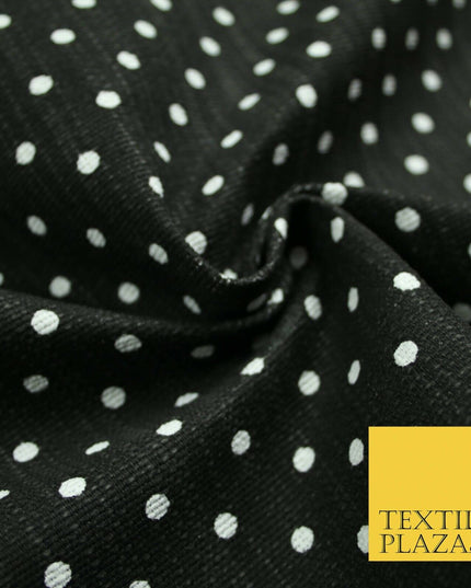 100% Cotton Canvas Small Spot Polka Dot Fabric Upholstery Craft Bag Material 56"