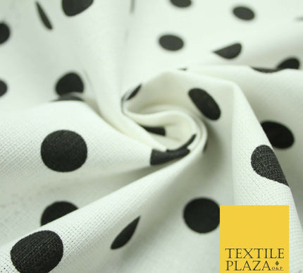 100% Cotton Canvas Large Spot Polka Dot Fabric Upholstery Craft Bag Material 56"