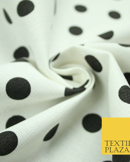 100% Cotton Canvas Large Spot Polka Dot Fabric Upholstery Craft Bag Material 56"