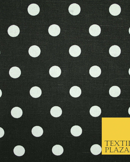 100% Cotton Canvas Large Spot Polka Dot Fabric Upholstery Craft Bag Material 56"