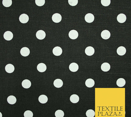 100% Cotton Canvas Large Spot Polka Dot Fabric Upholstery Craft Bag Material 56"