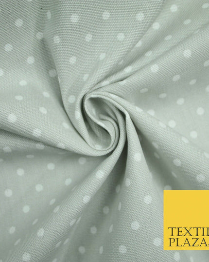100% Cotton Canvas Small Spot Polka Dot Fabric Upholstery Craft Bag Material 56"