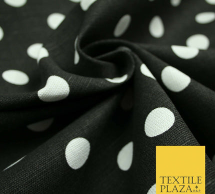 100% Cotton Canvas Large Spot Polka Dot Fabric Upholstery Craft Bag Material 56"