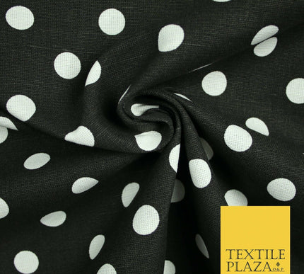 100% Cotton Canvas Large Spot Polka Dot Fabric Upholstery Craft Bag Material 56"