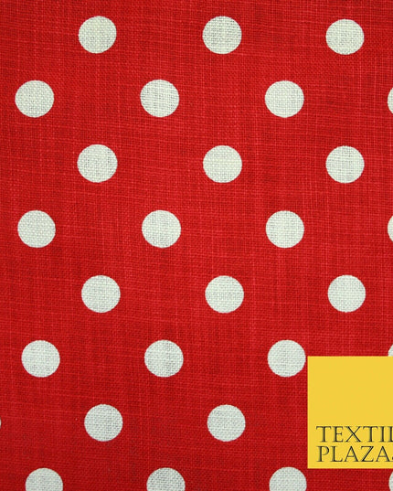 100% Cotton Canvas Large Spot Polka Dot Fabric Upholstery Craft Bag Material 56"