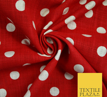 100% Cotton Canvas Large Spot Polka Dot Fabric Upholstery Craft Bag Material 56"