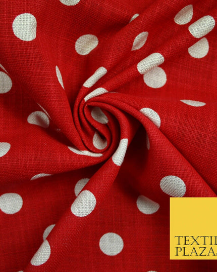 100% Cotton Canvas Large Spot Polka Dot Fabric Upholstery Craft Bag Material 56"