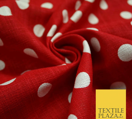 100% Cotton Canvas Large Spot Polka Dot Fabric Upholstery Craft Bag Material 56"