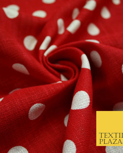 100% Cotton Canvas Large Spot Polka Dot Fabric Upholstery Craft Bag Material 56"