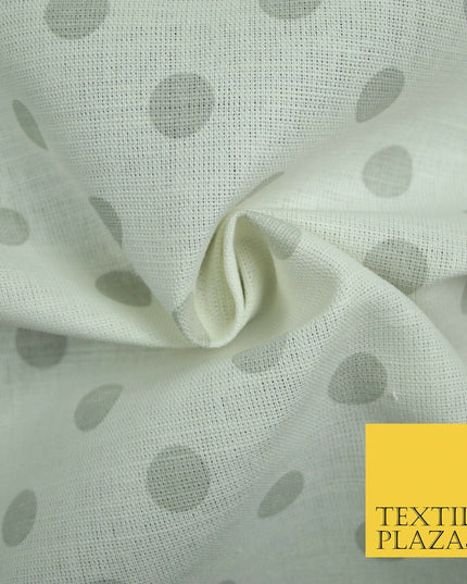100% Cotton Canvas Large Spot Polka Dot Fabric Upholstery Craft Bag Material 56"