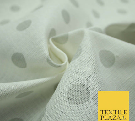 100% Cotton Canvas Large Spot Polka Dot Fabric Upholstery Craft Bag Material 56"