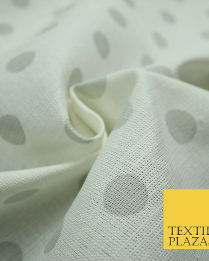 100% Cotton Canvas Large Spot Polka Dot Fabric Upholstery Craft Bag Material 56"