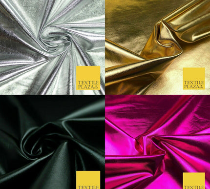 4 COLOURS - PREMIUM Metallic Lycra Fabric Shiny Mirror Foil Spandex Dancewear
