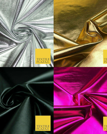 4 COLOURS - PREMIUM Metallic Lycra Fabric Shiny Mirror Foil Spandex Dancewear