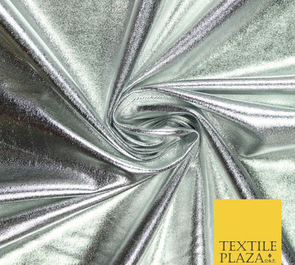 4 COLOURS - PREMIUM Metallic Lycra Fabric Shiny Mirror Foil Spandex Dancewear