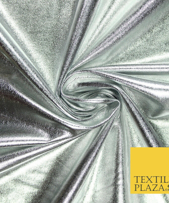 4 COLOURS - PREMIUM Metallic Lycra Fabric Shiny Mirror Foil Spandex Dancewear