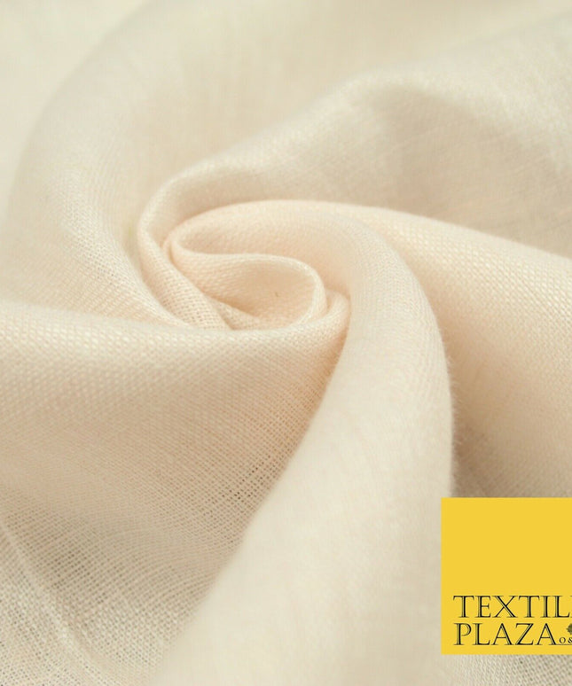 Champagne Oyster Gold Luxury Plain Soft Cotton Linen Fabric -  Dress Craft 6080