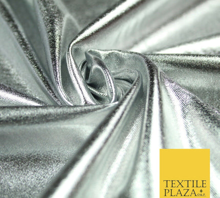 4 COLOURS - PREMIUM Metallic Lycra Fabric Shiny Mirror Foil Spandex Dancewear