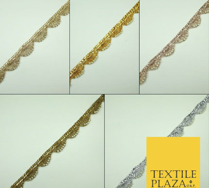 5 COLOUR Gold Silver Pearl Swag Trimming Border Indian Ethnic Pankhi Scallop