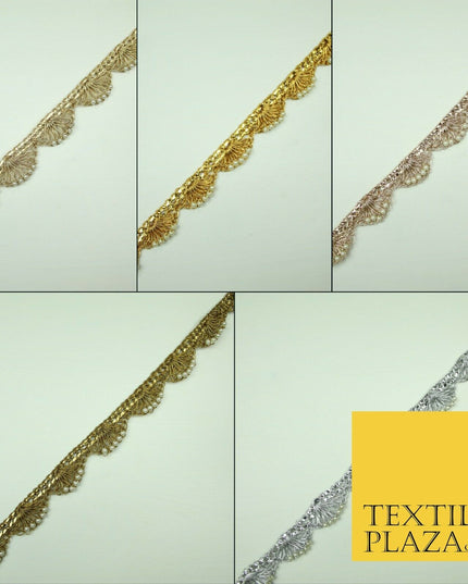 5 COLOUR Gold Silver Pearl Swag Trimming Border Indian Ethnic Pankhi Scallop
