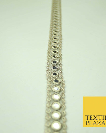 2cm wide Gold Silver Mirror Effect Trimming Ribbon Border Lace Ethnic Gota
