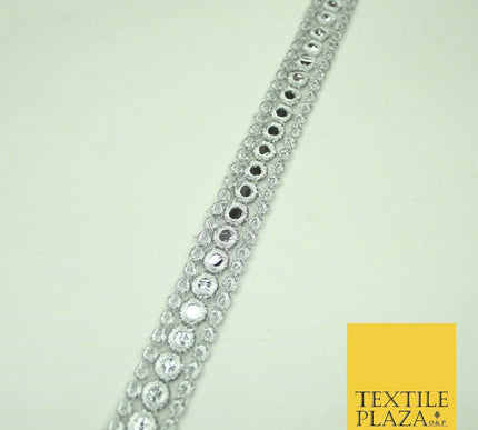 2cm wide Gold Silver Mirror Effect Trimming Ribbon Border Lace Ethnic Gota