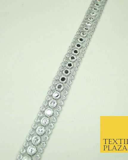 2cm wide Gold Silver Mirror Effect Trimming Ribbon Border Lace Ethnic Gota