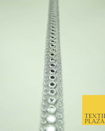 2cm wide Gold Silver Mirror Effect Trimming Ribbon Border Lace Ethnic Gota