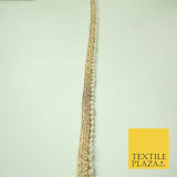 Ivory Antique Gold Silver Mini Pearl Beaded Ribbon Trim Border Indian Lace Edge