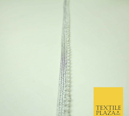 Ivory Antique Gold Silver Mini Pearl Beaded Ribbon Trim Border Indian Lace Edge