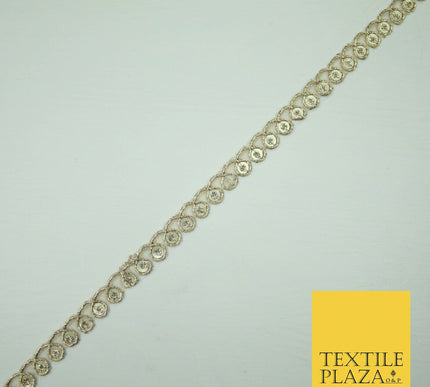 French Gold Fancy Matt Sequin Coil Swag Trim Border Indian Ethnic (X423)