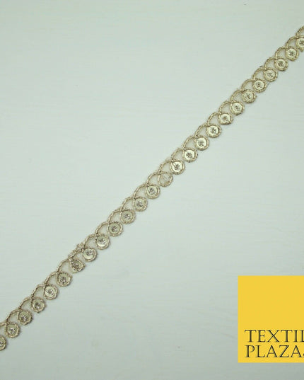 French Gold Fancy Matt Sequin Coil Swag Trim Border Indian Ethnic (X423)