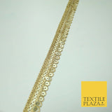 Gold Fancy 2 Row Matt Sequin Swag Trim Border Indian Ethnic (X424)