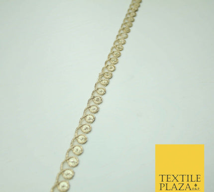 French Gold Fancy Matt Sequin Coil Swag Trim Border Indian Ethnic (X423)