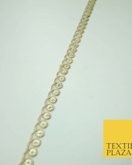French Gold Fancy Matt Sequin Coil Swag Trim Border Indian Ethnic (X423)