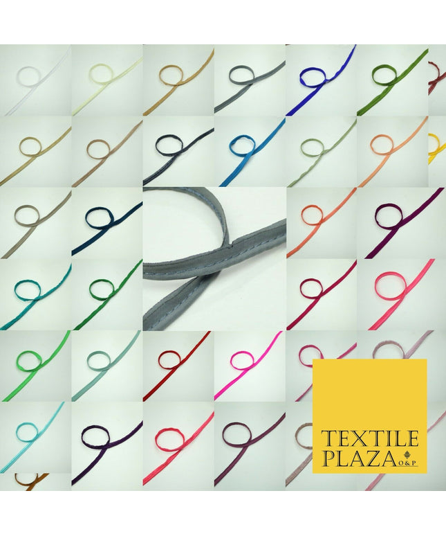 40 COLOURS - 10mm Flanged Insertion Piping Cord Edging Border Trim - PER METRE
