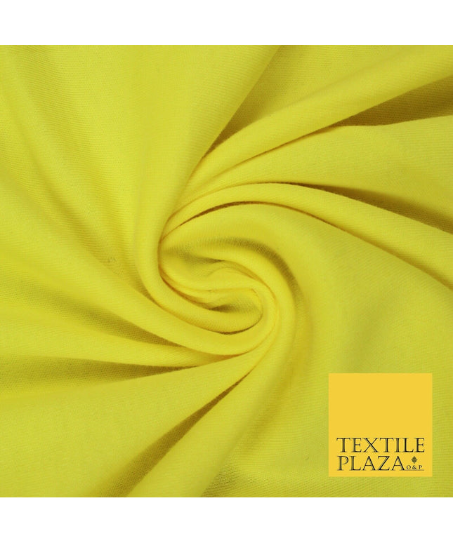Yellow COTTON JERSEY FABRIC Plain Stretch Knit Tshirt Oeko Tex Dress Fabric 6095