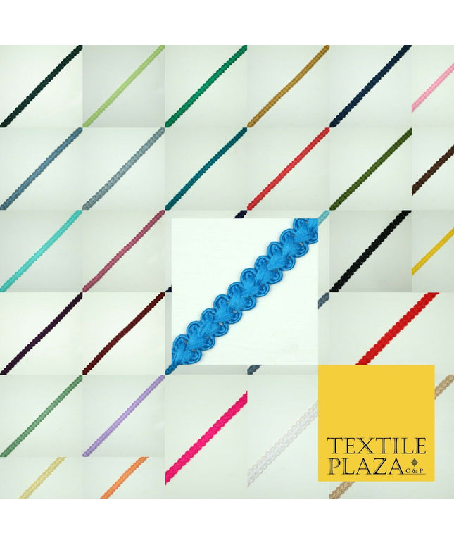 30 COLOURS - 1cm Soft Thread Woven Plait Border Braided Ribbon Trim - PER METRE