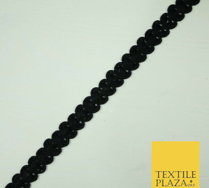 30 COLOURS - 1cm Soft Thread Woven Plait Border Braided Ribbon Trim - PER METRE