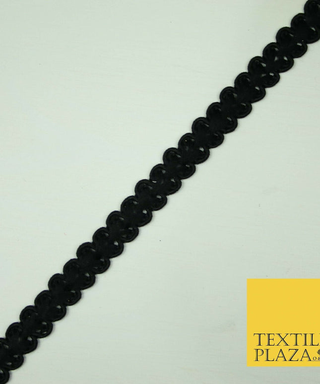 30 COLOURS - 1cm Soft Thread Woven Plait Border Braided Ribbon Trim - PER METRE