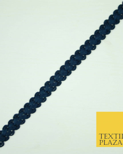 30 COLOURS - 1cm Soft Thread Woven Plait Border Braided Ribbon Trim - PER METRE