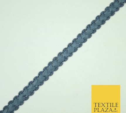 30 COLOURS - 1cm Soft Thread Woven Plait Border Braided Ribbon Trim - PER METRE