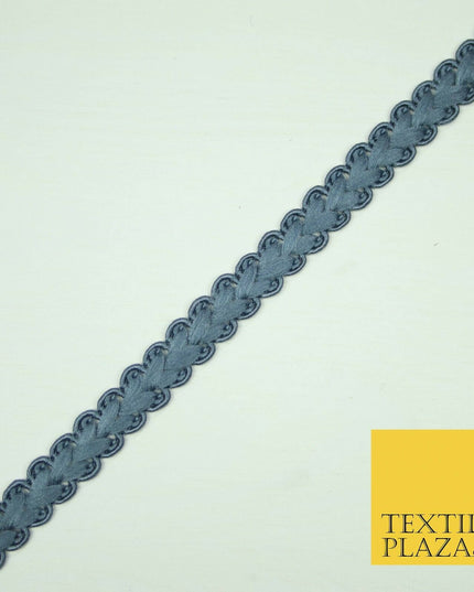 30 COLOURS - 1cm Soft Thread Woven Plait Border Braided Ribbon Trim - PER METRE