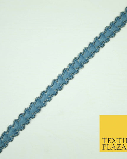 30 COLOURS - 1cm Soft Thread Woven Plait Border Braided Ribbon Trim - PER METRE