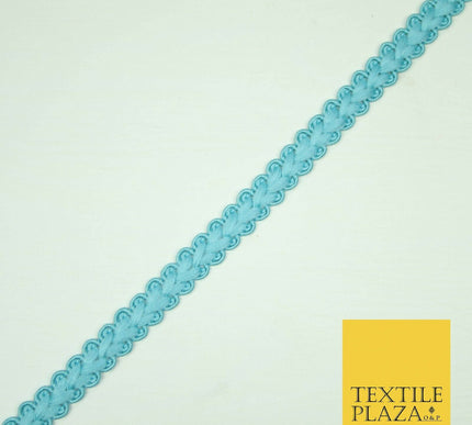 30 COLOURS - 1cm Soft Thread Woven Plait Border Braided Ribbon Trim - PER METRE